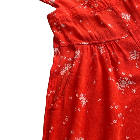 Free People Sweet in the Streets Jumpsuit Wide Leg Floral - Size XS - Orange - Picture 6 of 14